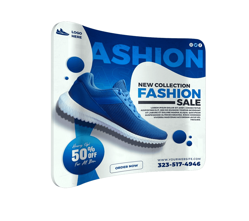 9e25911f-2a9f-4de0-81dc-fb4bd53d4846 Curved Tension Fabric Display - Image 1