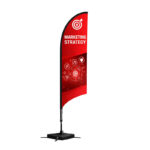 Duplex Printing Concave Flag with Uni-Fit Pole