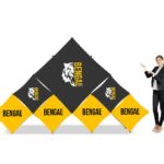 Triangular Large Floor Grid Pop Up Display